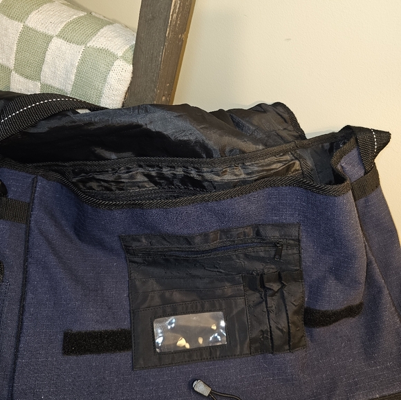 Vintage Mudd Blue Messenger Bag Laptop School Tote Y2k College Carrier 18x7x13 - Picture 6 of 11